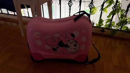 Valise enfant Samsonite porteur Disney Minnie rose occasion