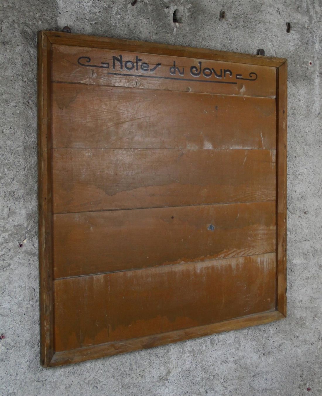 Insegne: Holzschild Hinweisschild "notes du jour" – Usato da Birrwil venduto da brandschatz_birrwil 1