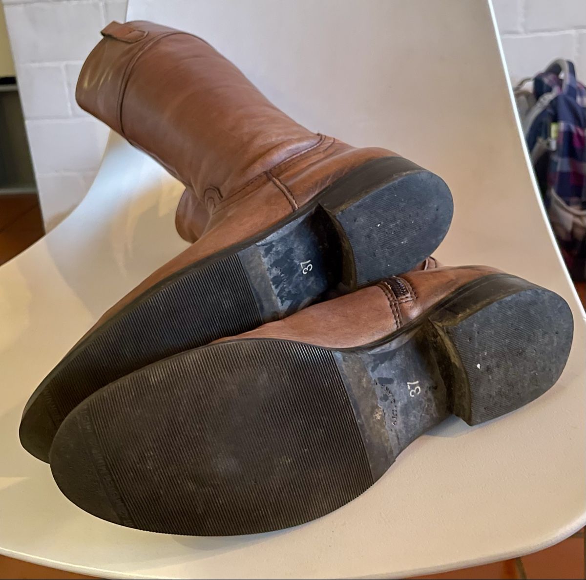 Scarpe da donna: Cognac-farbene Lederstiefel, Grösse 37 – Usato da Dinhard venduto da Zoar7 2