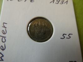 Schweden 1931, 10 Oere    Silber .400