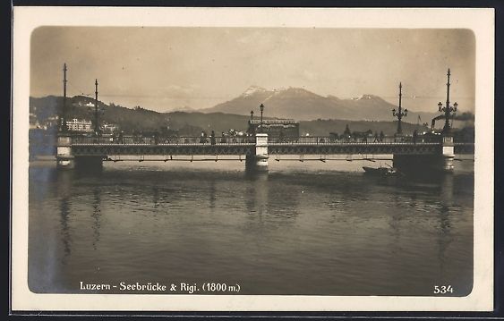 Cartoline postali: AK Luzern, Seebrücke und Rigi – Usato da Berlin venduto da bartko-reher