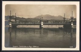 AK Luzern, Seebrücke und Rigi