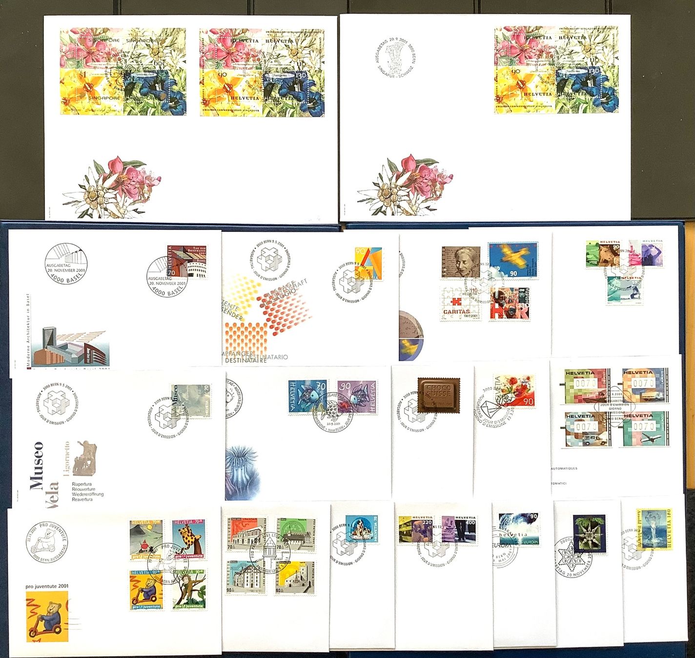 Alle Briefmarken: 2001 - Schweiz  Div. FDC – Neu (gemäss Beschreibung) aus Liestal von Pep3