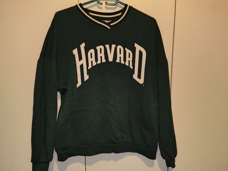 Pull&Bear Harvard Sweater XS dunkelgrün