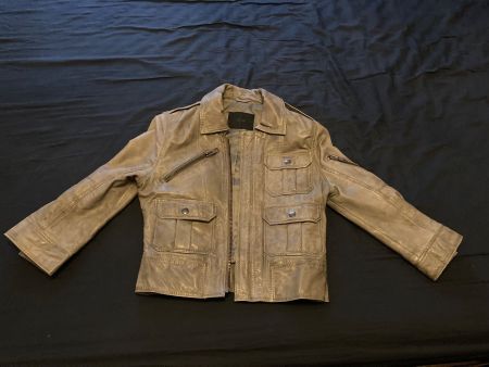 Gestuz Leder Jacke, Top Zustand, Gr. 36, Olivgrün