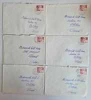 6 Briefumschläge frankiert Schweiz Briefmarke Staumauer 1959