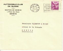 Brief, Automobile Club de Suisse Genève  1939