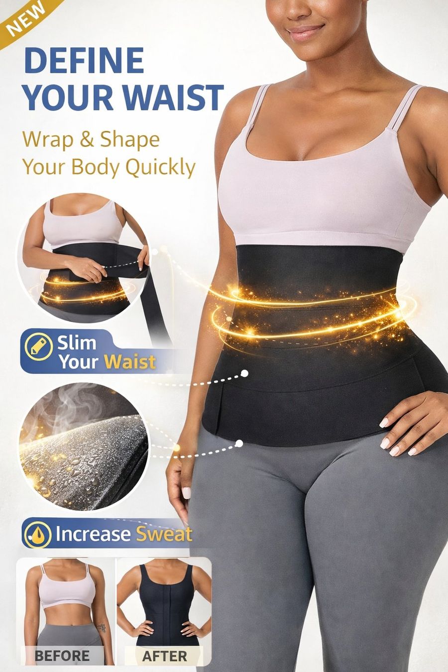 Cinture: Bandage Tummy Sweating Wrap Plus Size Workout Taille Tondeus – Nuovo e nell'imballaggio originale da La Chaux-de-Fonds venduto da dip_n255