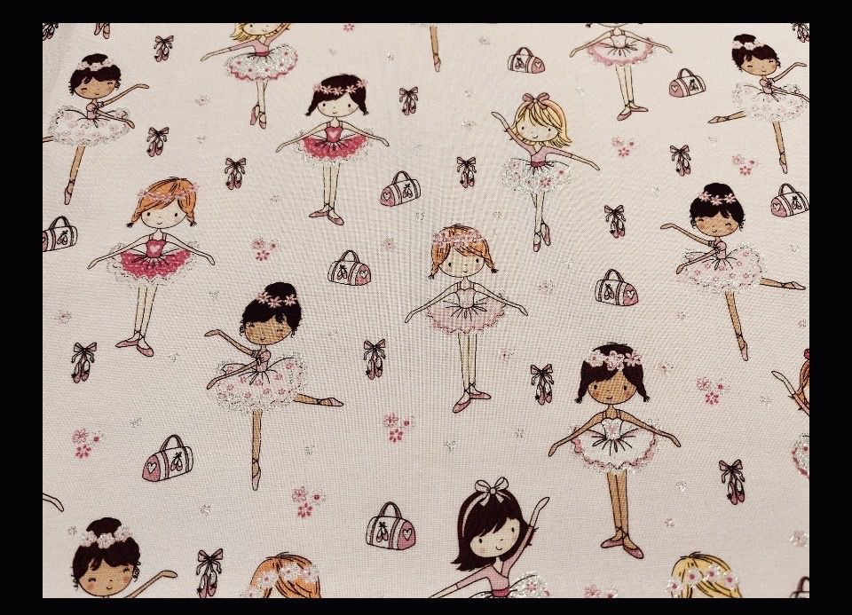 Tessuti: Patchworkstoff Ballerinas Glitzer – Nuovo (secondo la descrizione) da Seuzach venduto da KreativmitStoff