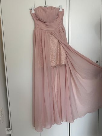 Abendkleid Rosa trägerlos Spitze Grösse 36  guter Zustand
