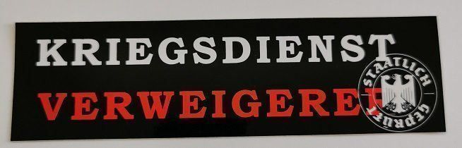 Sticker: Kriegsdienstverweigerer (Aufkleber, PVC) – Nuovo e nell'imballaggio originale da Wilen b. Wollerau venduto da morethanmusic