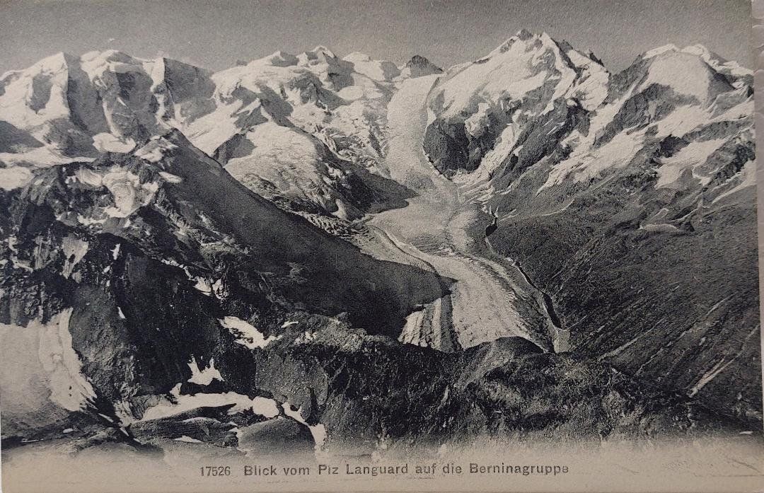 Ansichtskarten: PIZ - LANGUARD - auf die Bernina – Gebraucht aus Delémont von Domdom1