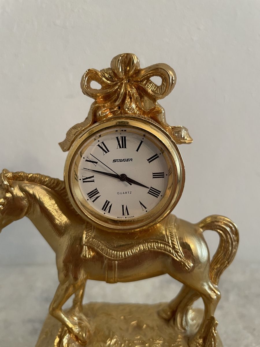 Orologi da terra & Orologi da parete: Horloge cheval plaqué or - décoration – Usato da Tramelan venduto da Wmstra 2