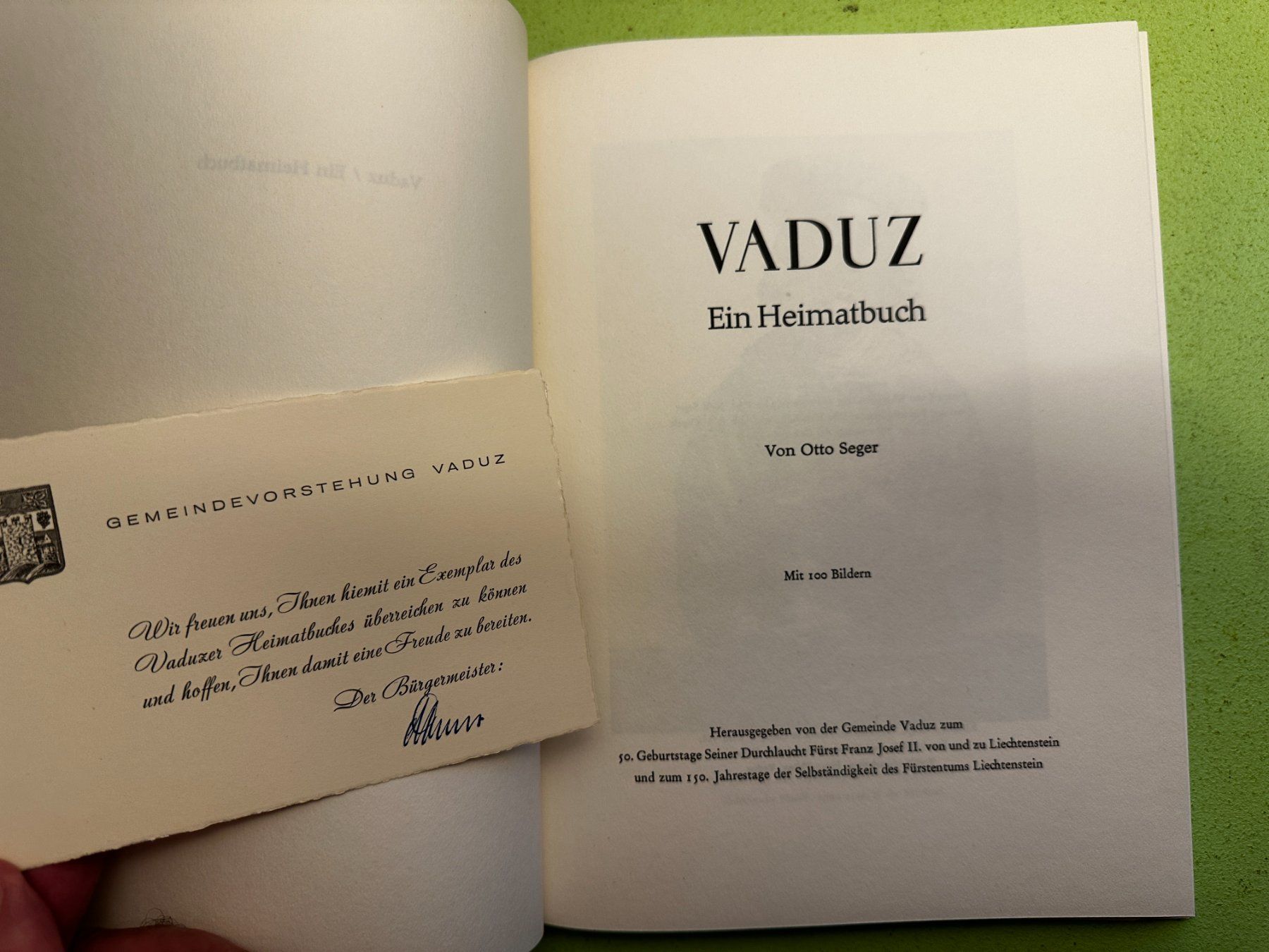 Libri: Otto Seger: Vaduz. Ein Heimatbuch. 1956 – Usato da Zürich venduto da allp 2