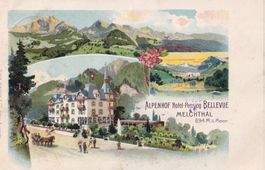 Melchtal Alpenhof Hotel-Pension Bellevue Lithografie