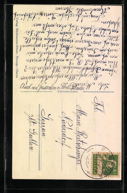 Cartes postales: AK Glarus, Partie in der Kirchstrasse – D'occasion à Berlin par bartko-reher 1