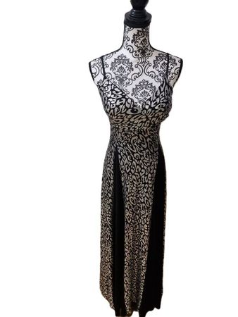 Elegantes Abendkleid, Gr.M, schwarz-silber, Leopard muster