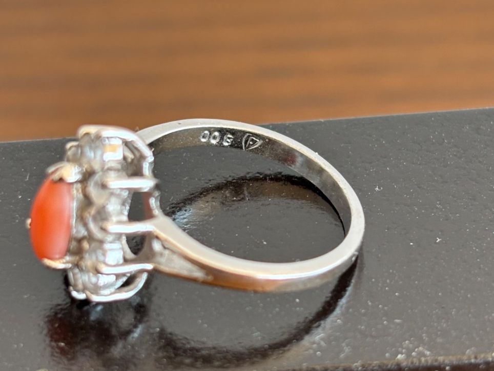 Anelli: Ring Silber 800 mit Koralle – Usato da Stein AR venduto da EvaL056 6