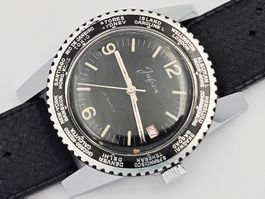 Vintage Jufrex World Time Taucheruhr Tropical Band