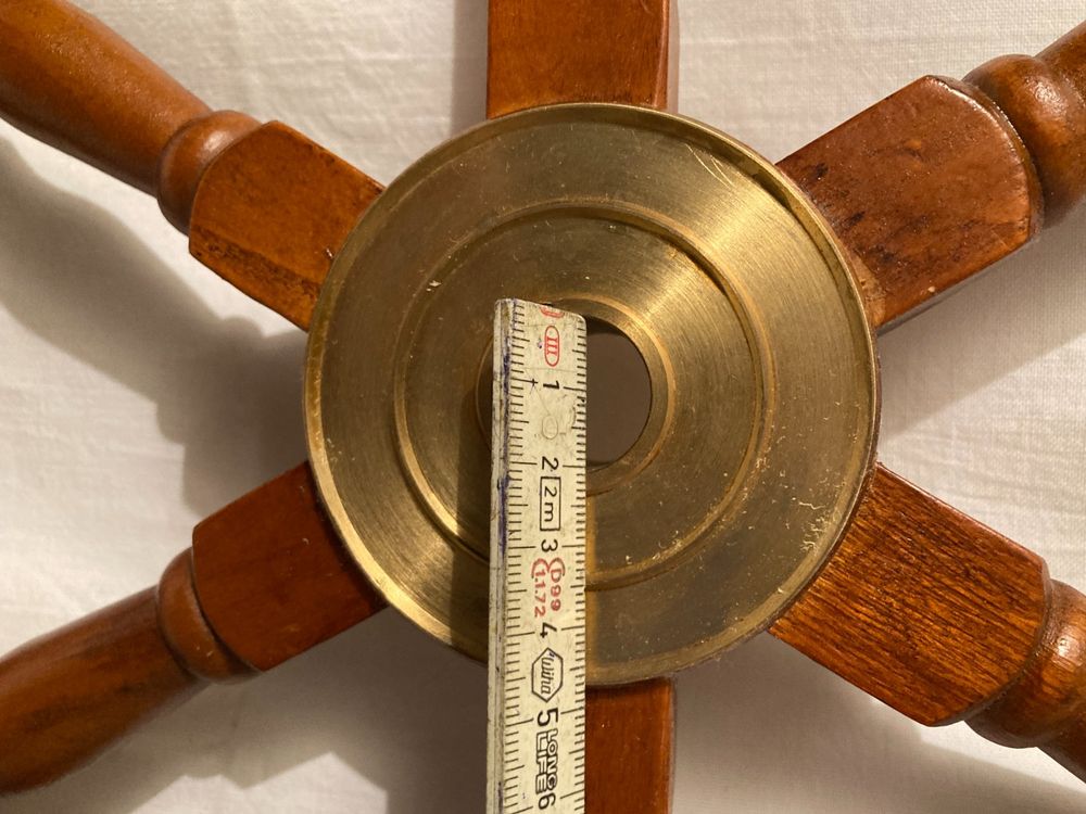 Zeitzone Schiffs-Steuerrad Aus Holz & Messing - 42cm Maritime Deko
