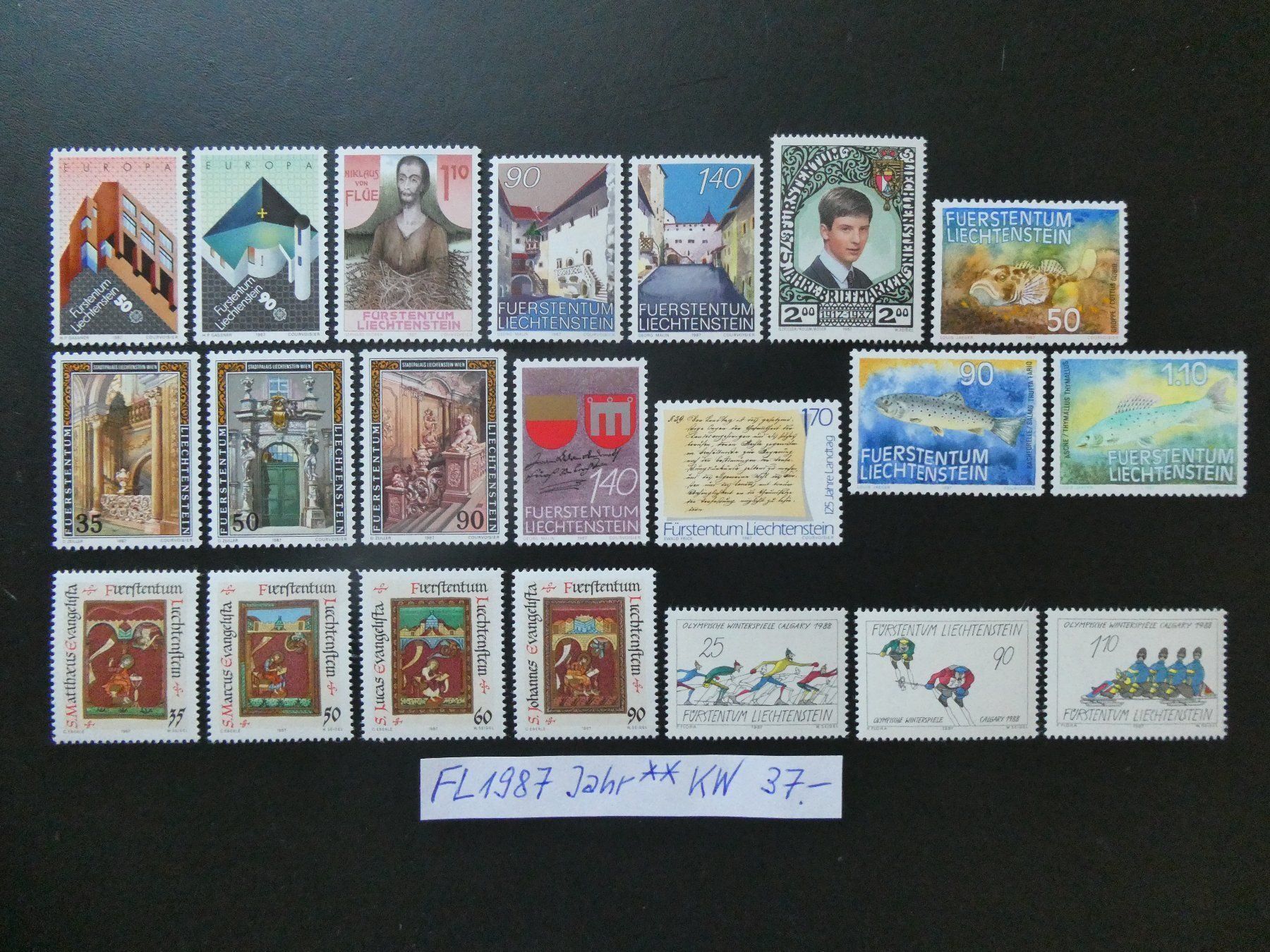 Alle Briefmarken: FL 1987 Jahr postfrisch zu 10% Katalog!! – Gebraucht aus Lausen von Herbamare01
