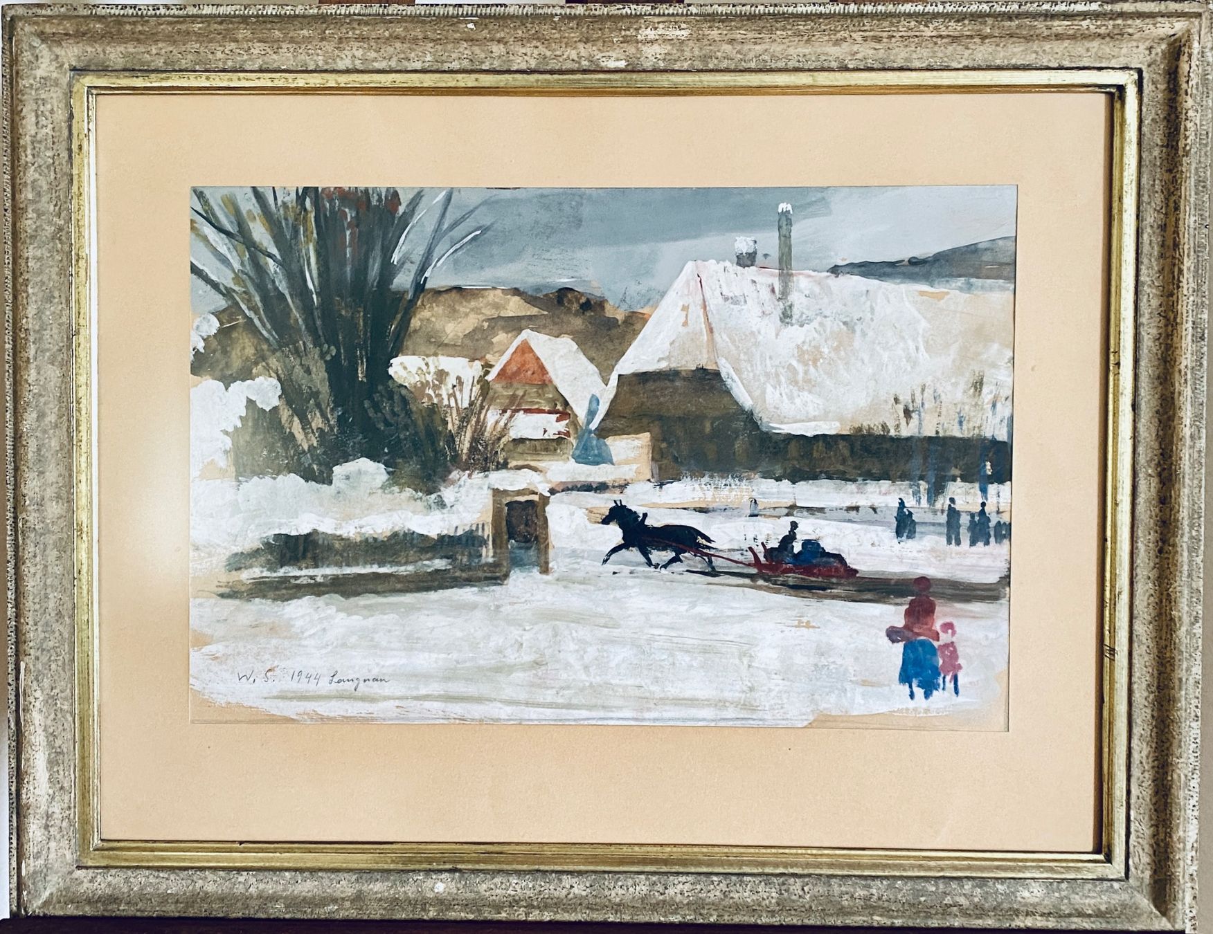 Dipinti: Walter Schneider original Acyrl Gemälde 1944 – Usato da Muttenz venduto da MPL-Schweiz