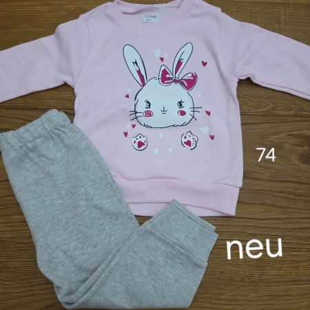 Baby Set Pullover und Hose rosa grau Grösse 74 neu