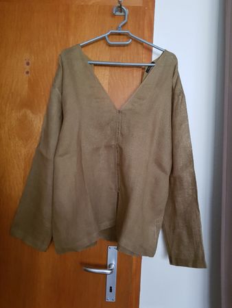 Massimo Dutti Chemisier lin, couleur olive, taille L neuf