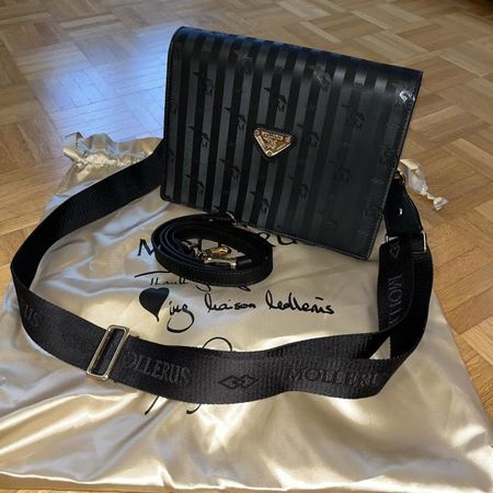 Maison Mollerus WIL Umhängetasche Schwarz/Gold - neuwertig