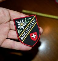 VINTAGE Badge ADELBODEN nos ST. GALLER STICKEREI ch logo
