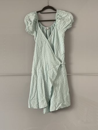 HOLLISTER, Kleid, Gr. M, Türkis mit Blumenmuster