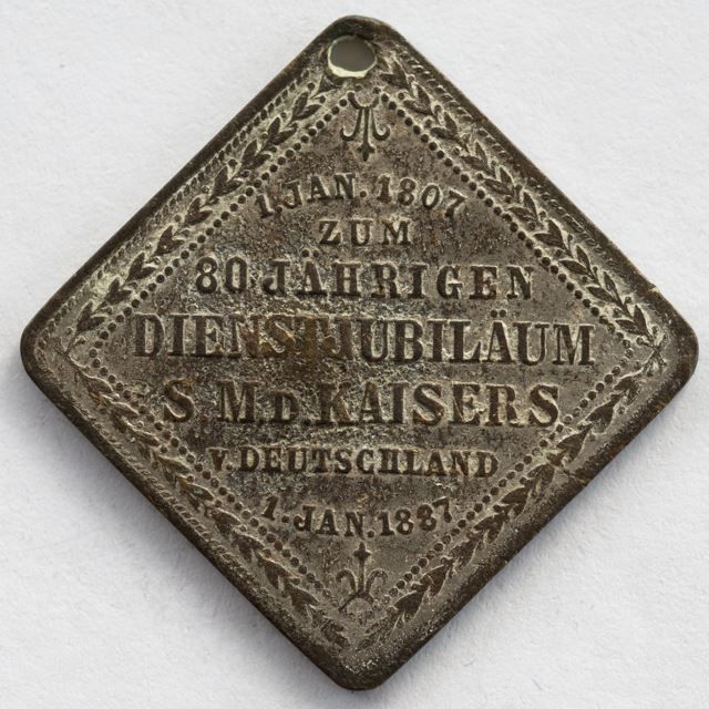 Medaglie: Preussen Wilhelm I. 1887 Dienstjubiläum – Usato da Rotkreuz venduto da Swiss-Coins 1