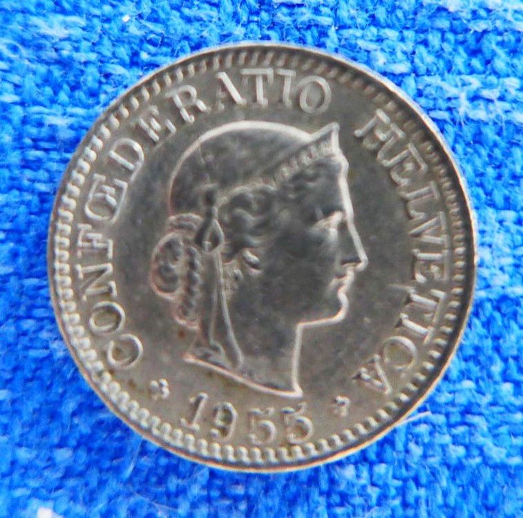 Tutti le monete: 7 x 10 Rappen den Jahren 1955/1957 (3x)/1958/1960 und 1962 – Usato da Glattpark(Opfikon) venduto da Latouret 1