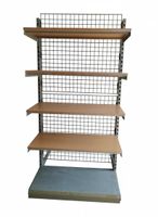 Ladenbau  Wandregal mit Holztablaren, Breite 100cm, Höhe 210