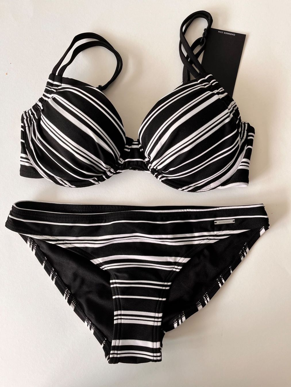 Chiemsee Costumi da bagno & Bikini: CHIEMSEE, Bikini, Grösse 36E/36, Farbe Schwarz/Weiss – Nuovo e nell'imballaggio originale da Rudolfstetten venduto da gst_g7xl