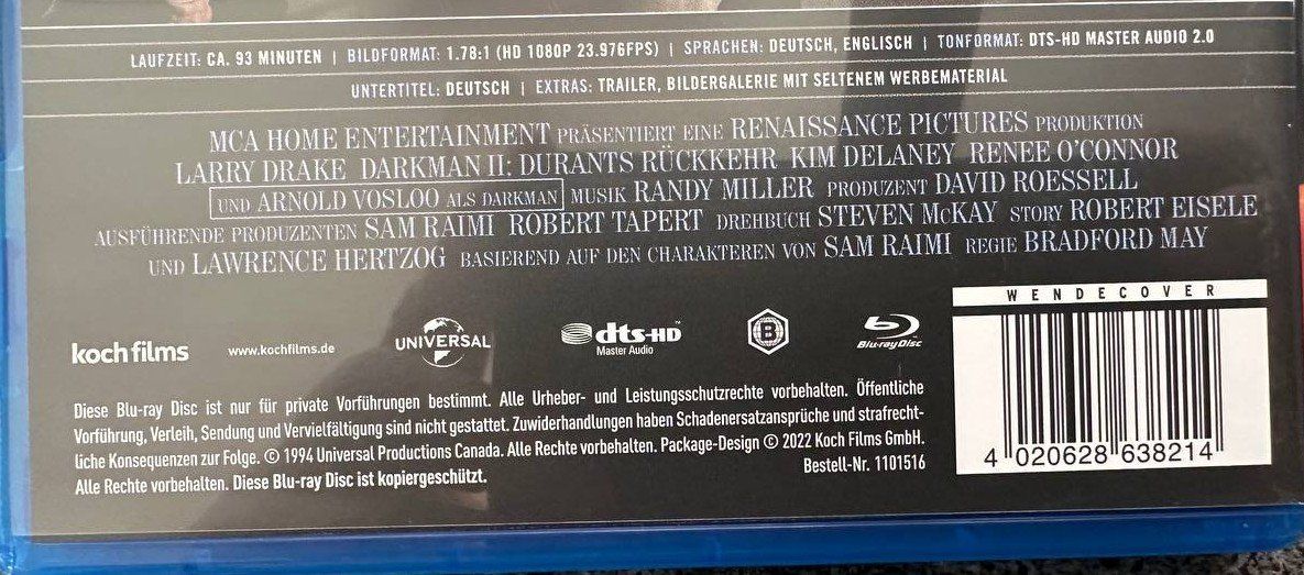 Tutti i DVDs: Darkman Trilogie Blu-ray Top Zustand – Usato da Beringen venduto da Mantafisch1 4