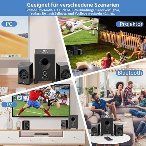 Casse acustiche: Bluetooth PC Lautsprecher 2.1 PC-Lautsprecher subwoofer – Nuovo e nell'imballaggio originale da Hundwil venduto da Pakethase 5