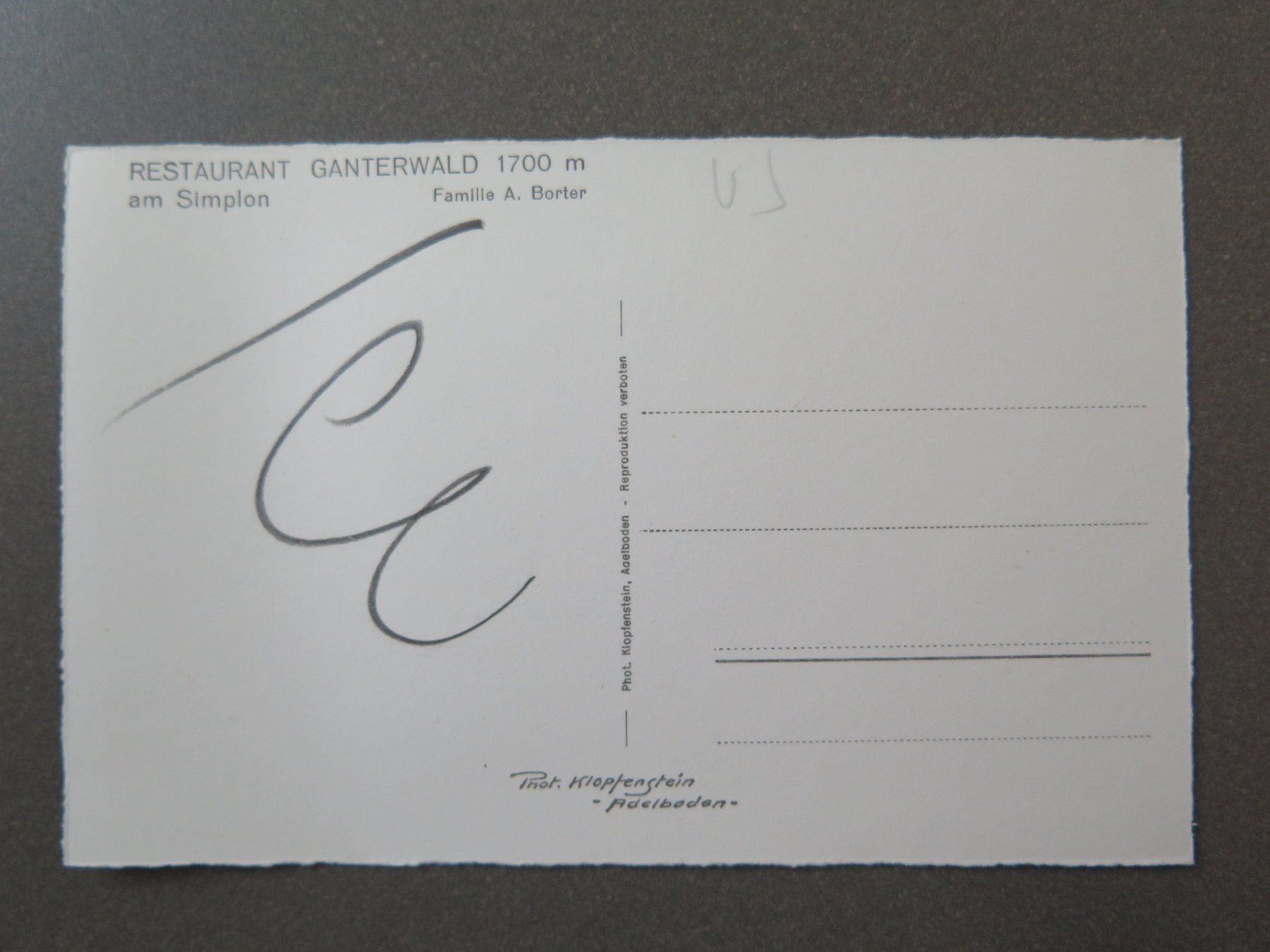 Ansichtskarten: SIMPLON - RESTAURANT GANTERWALD AM SIMPLON – Gebraucht aus Wittenbach von lipasal 1