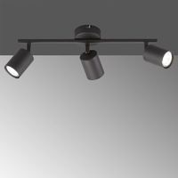 LED Deckenleuchte, Schwarz, 3 Spots