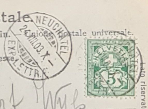 Cartoline postali: Neuchâtel - vue génerale 1903 – Usato da Ebikon venduto da Donar50 2
