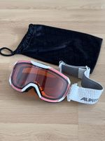 Skibrille Alpina weiss orange mit Tasche guter Zustand