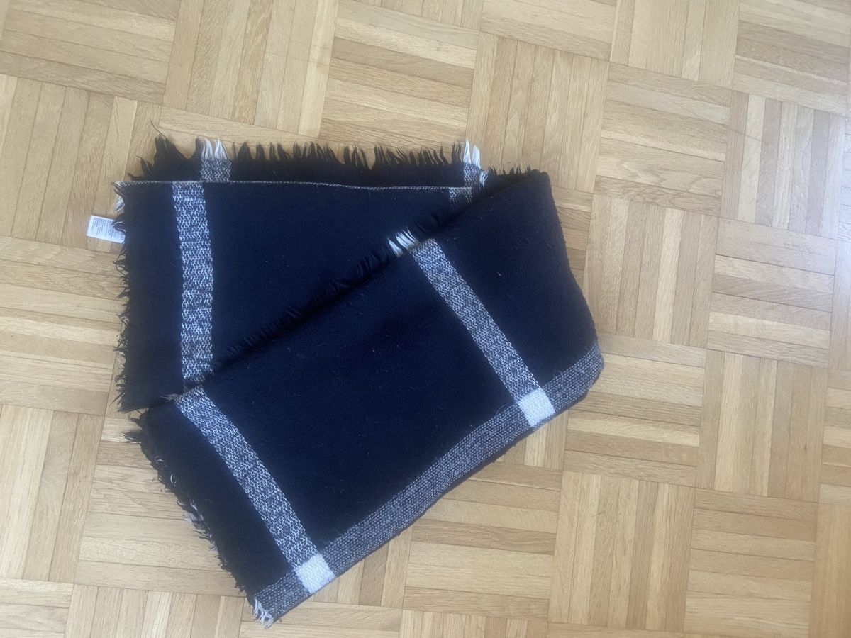Foulard & Sciarpe: Schal kariert schwarz- weiss mit Fransen – Usato da Bern venduto da rah_fpy5