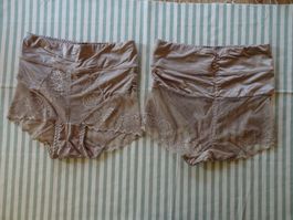 2 Stk. Pantys mit Spitze braun Gr. XS - 225247