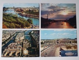 lot de 4 cartes postale de Paris en couleur - 1962