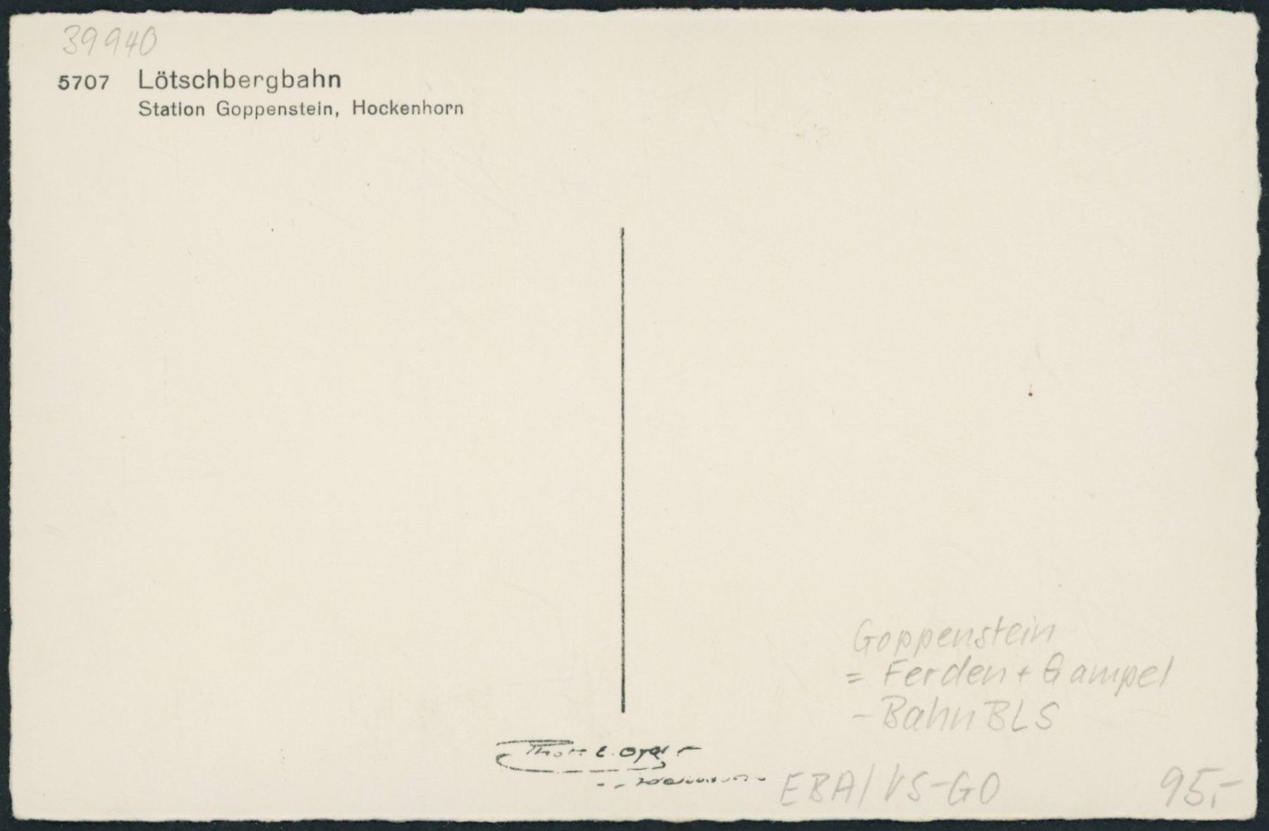 Cartoline postali: VS Goppenstein - Bahnhof - Bahn BLS - Ferden - Gampel – Nuovo (secondo la descrizione) da Schindellegi venduto da dormay 1