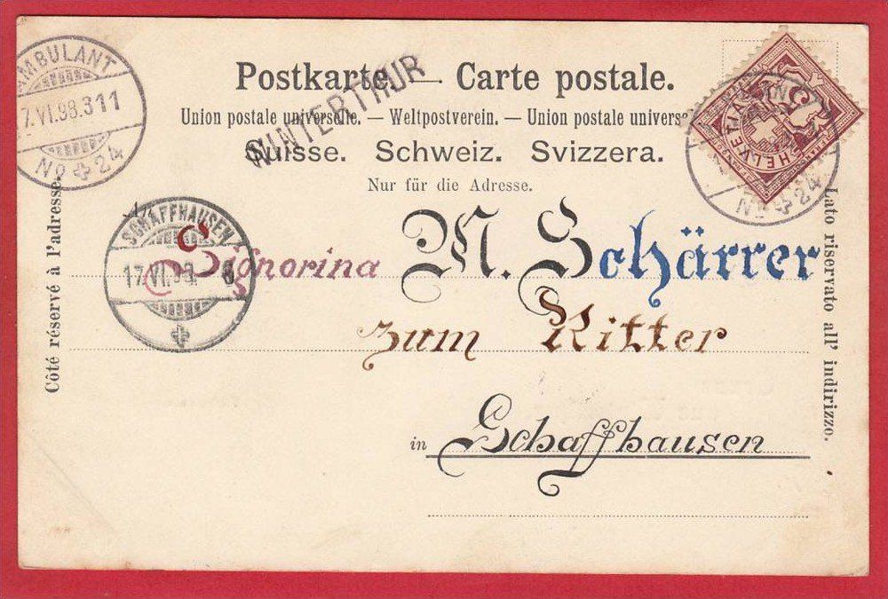 Cartoline postali: WINTERTHUR TECHNIKUM 1898, STEMPEL! – Usato da Grüningen venduto da Kartenlaube 1