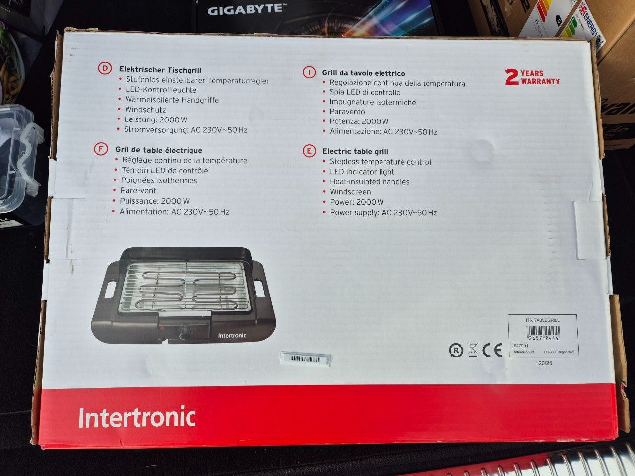 Griglie: Neuer Intertronic Elektro Tischgrill – Nuovo e nell'imballaggio originale da Volketswil venduto da CinziaVolki 1