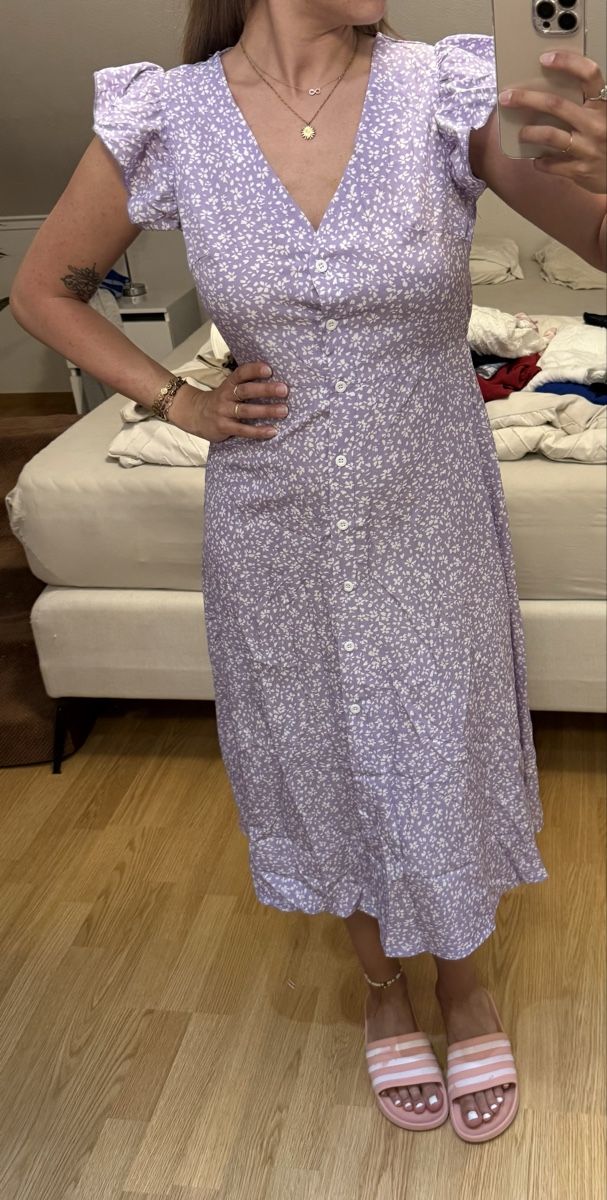 Vestiti: Kleid lila Blumenmuster - Grösse S – Usato da Oberhofen Thun'see venduto da ClaudiaKelesh 6