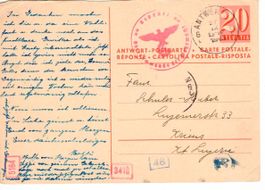 CH Postkarte aus Antwerpen - Zensur nach Kriens 1943