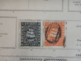 Guyane British Sammlung auf uralten Vordruckseiten. Siehe Be